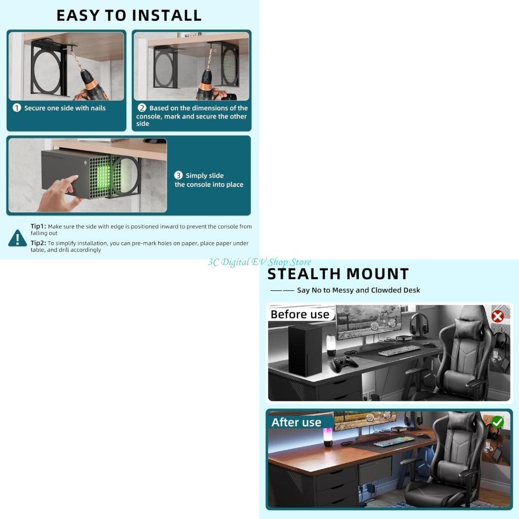 Desk Setup Xbox - E74D Hiệu quả dưới giá đỡ