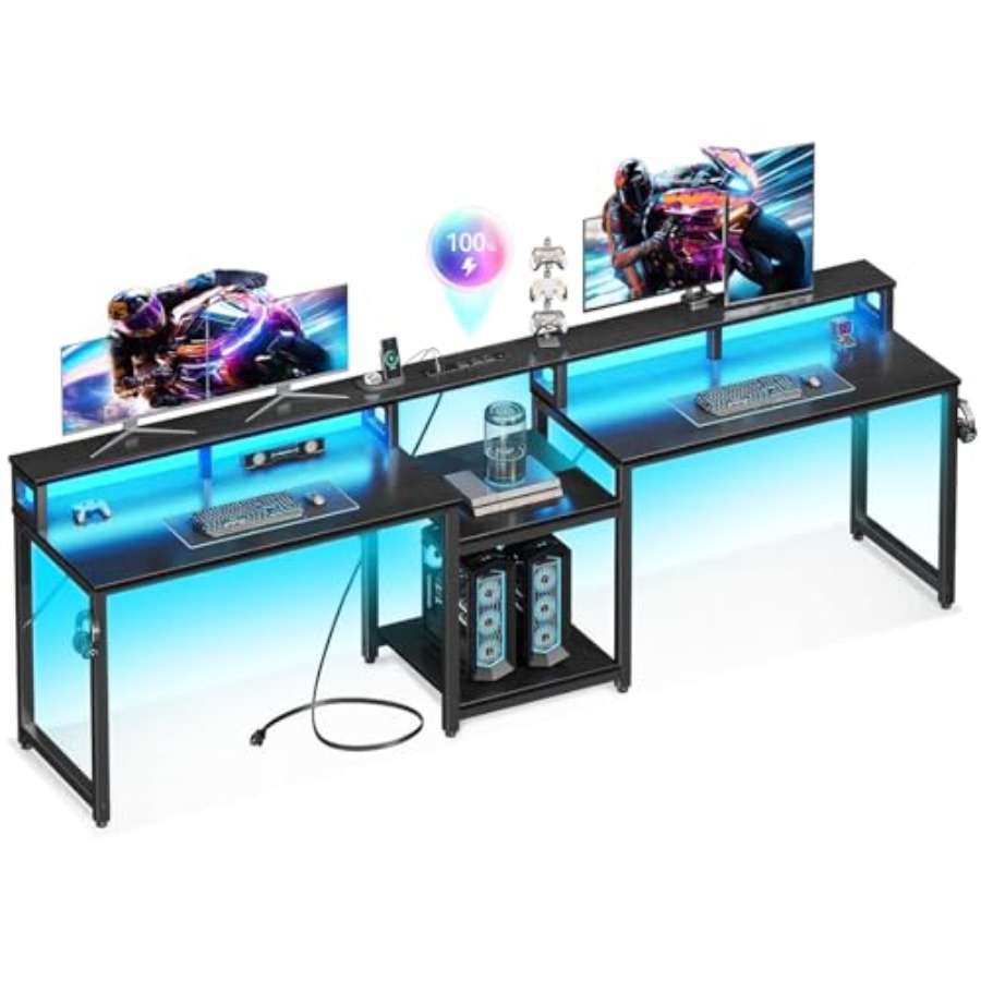 Gaming desk for 2 persons, 98' - đánh giá và giá Desk Setup L Shaped