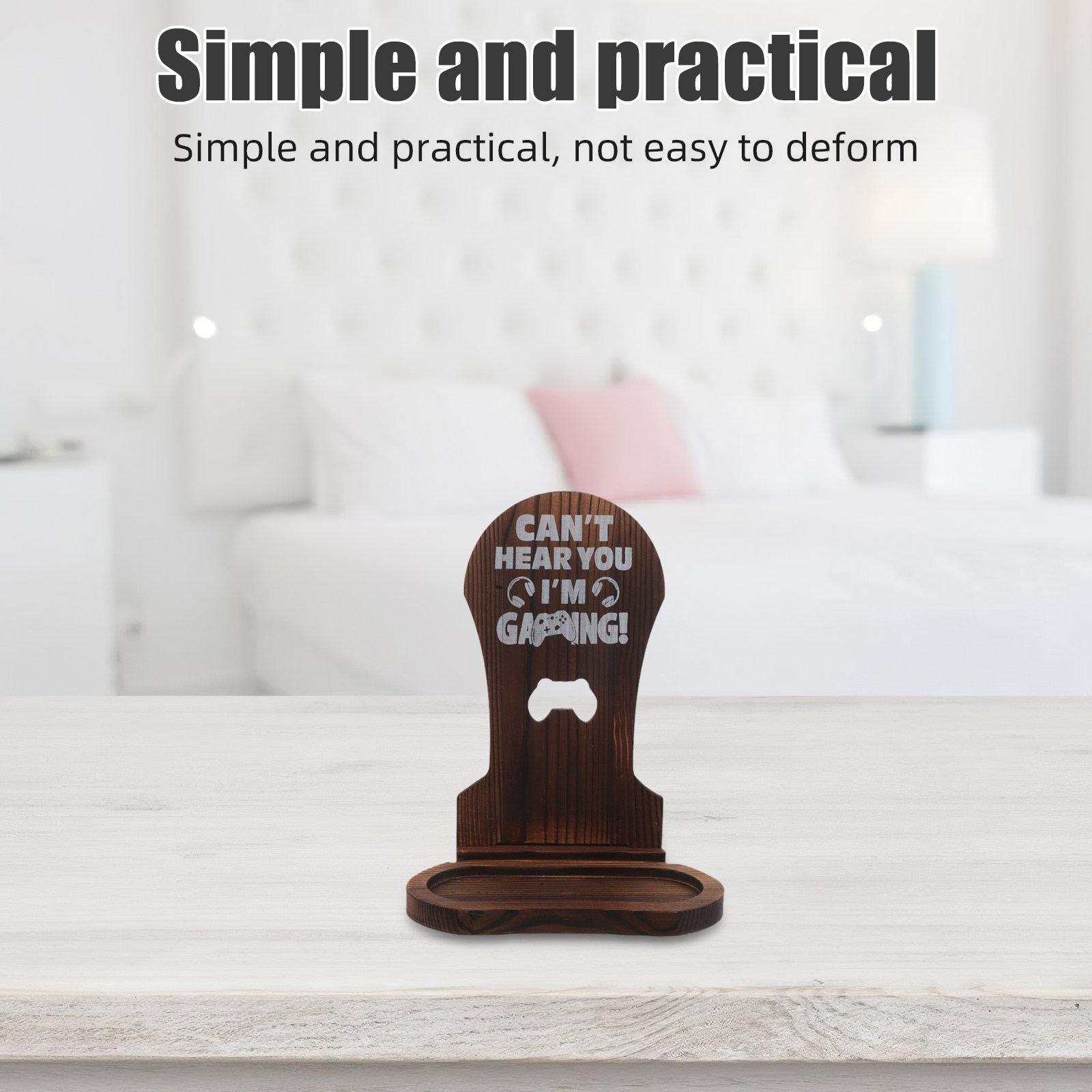 Gaming Headphone Stand Wood De - đánh giá và giá Desk Setup Minimalist