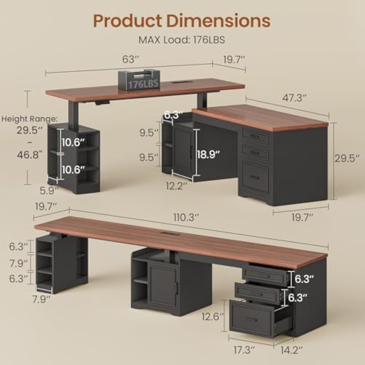 L Shaped Adjustable Electric D - đánh giá và giá Desk Setup L Shaped