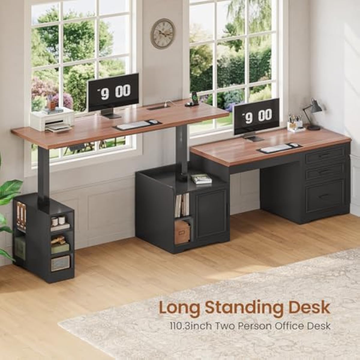 L Shaped Adjustable Electric D - đánh giá và giá Desk Setup L Shaped