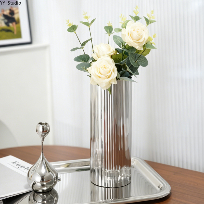 Luxury Stainless Steel Vase No - đánh giá và giá Desk Setup Minimalist