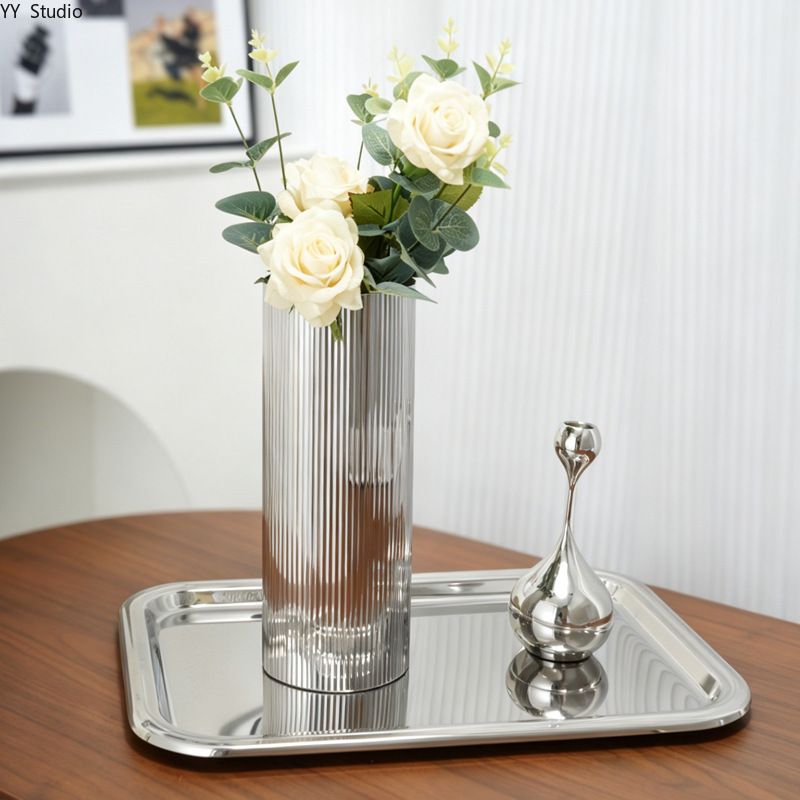Luxury Stainless Steel Vase No - đánh giá và giá Desk Setup Minimalist