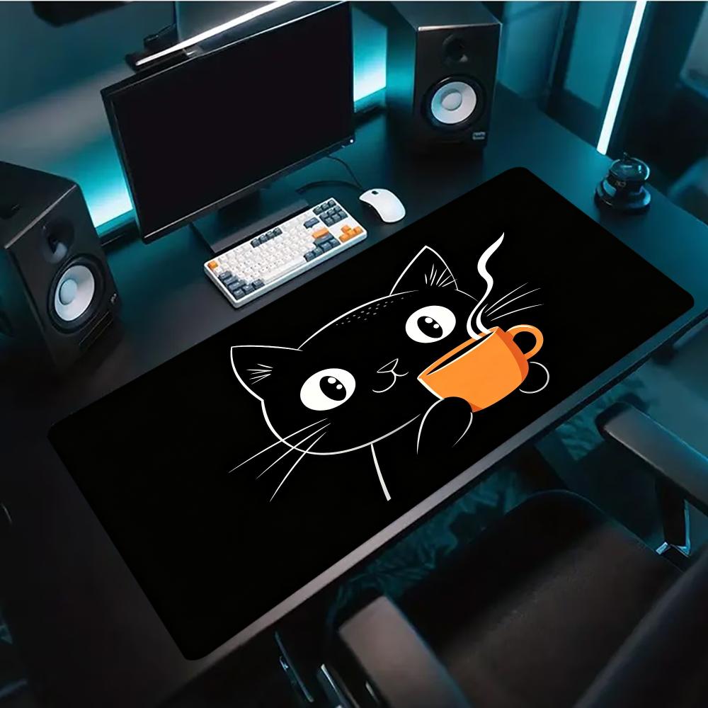 Cute Line Art Cat Hold Coffee  - đánh giá và giá Desk Setup Pc And Laptop