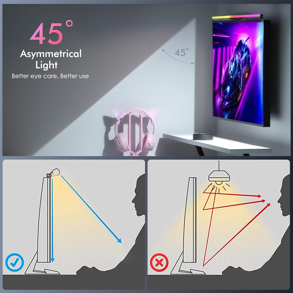 Wifi Lightbar Monitor Light Ba - đánh giá và giá Setup Desk Monitor