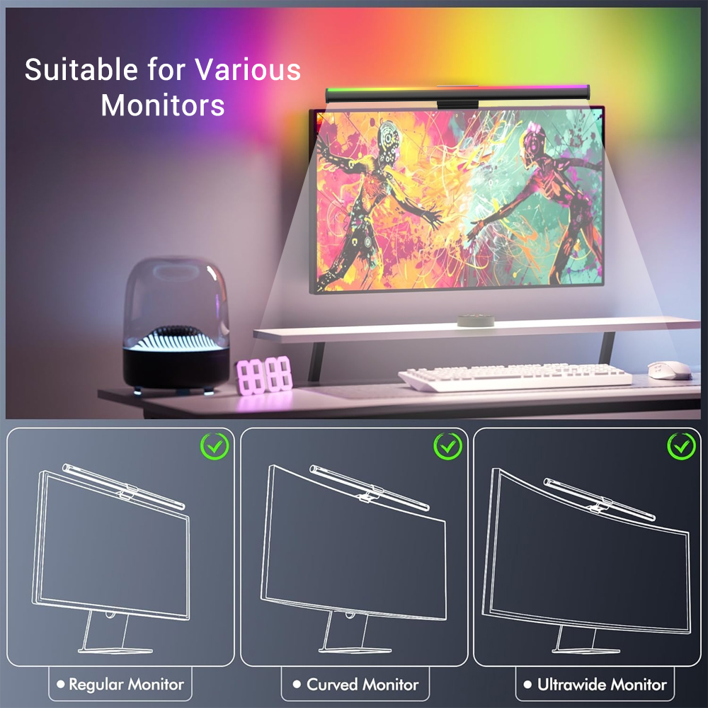Wifi Lightbar Monitor Light Ba - đánh giá và giá Setup Desk Monitor
